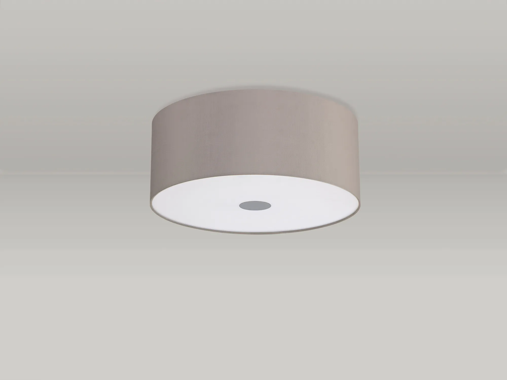 Baymont 40cm, Flush 3 Light Polished Chrome, Grey, Frosted Diffuser DK0358  Deco Baymont CH GR